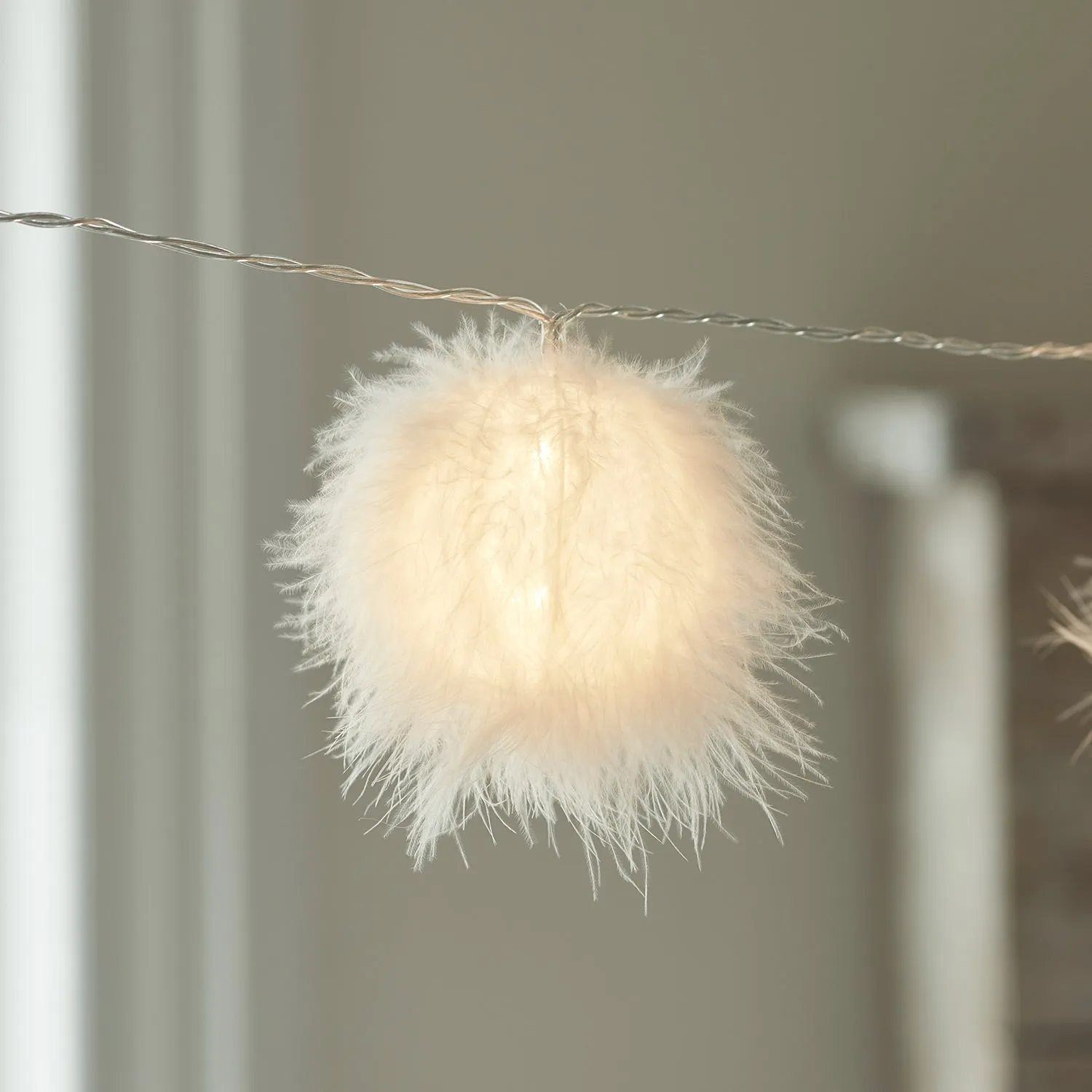 10 Fluffy Ball Battery Fairy Lights