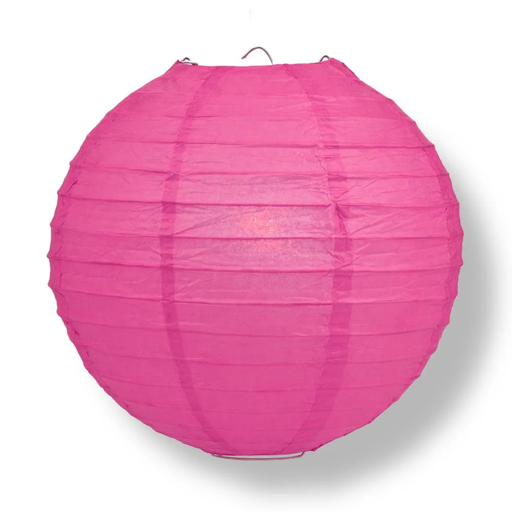 12" Valentine's Day Pink Mix Paper Lantern LED String Light COMBO Kit (21 FT, EXPANDABLE, White Cord)