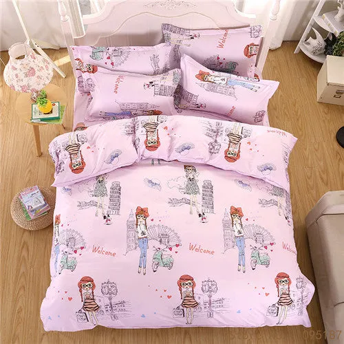 2017 home bedding Duvet cover set super king bedclothes grey flat sheet Adults bedding set 5 size bed linens AB side duvet cover