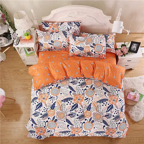 2017 home bedding Duvet cover set super king bedclothes grey flat sheet Adults bedding set 5 size bed linens AB side duvet cover