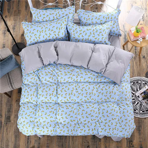 2017 home bedding Duvet cover set super king bedclothes grey flat sheet Adults bedding set 5 size bed linens AB side duvet cover