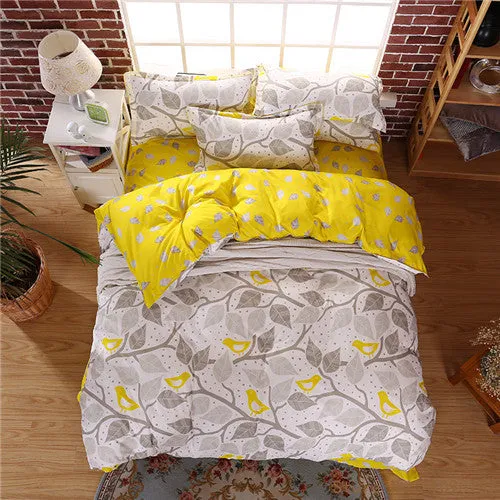 2017 home bedding Duvet cover set super king bedclothes grey flat sheet Adults bedding set 5 size bed linens AB side duvet cover