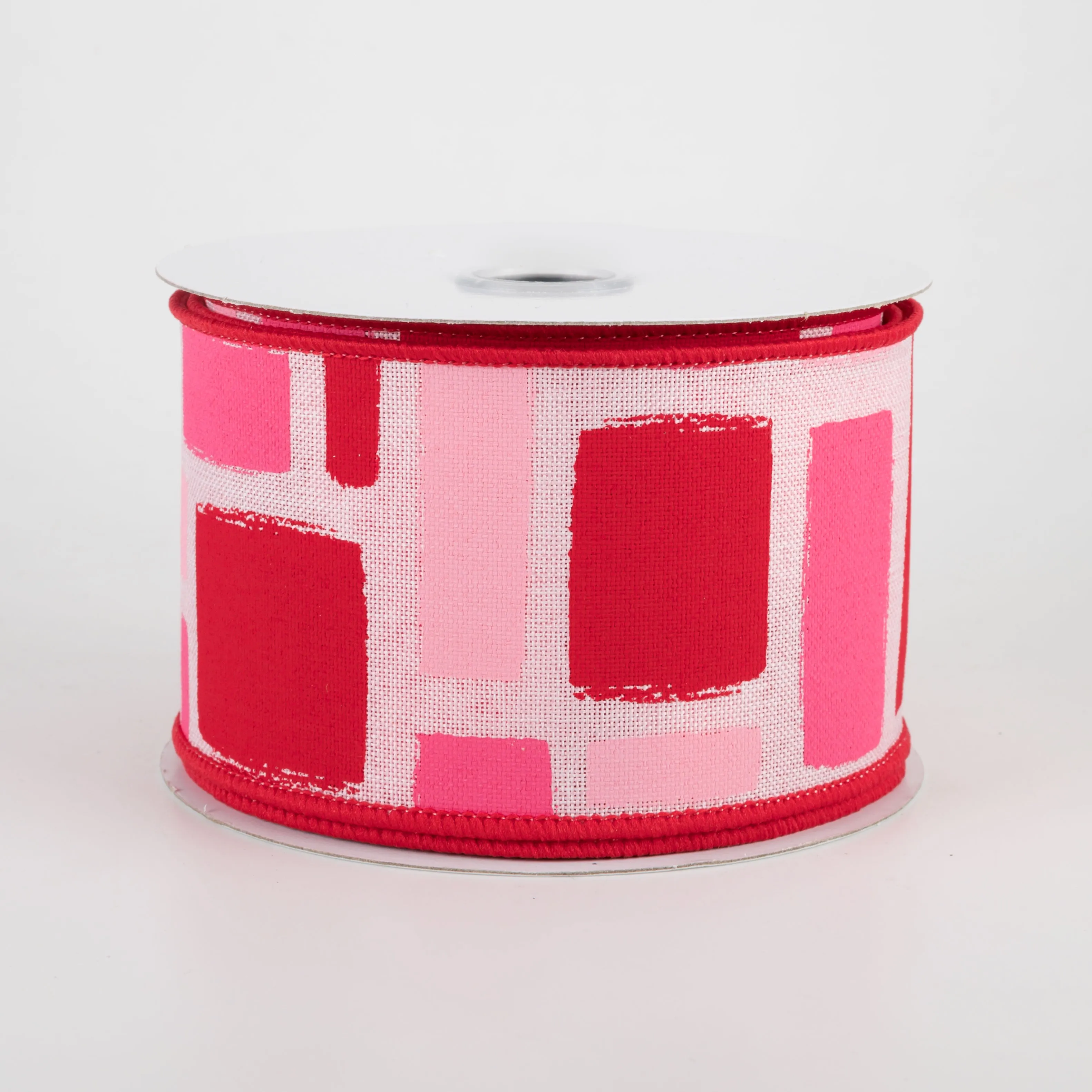 2.5" Bold Brush Strokes Ribbon: Pale Pink, Red, Hot Pink, Light Pink (10 Yards)