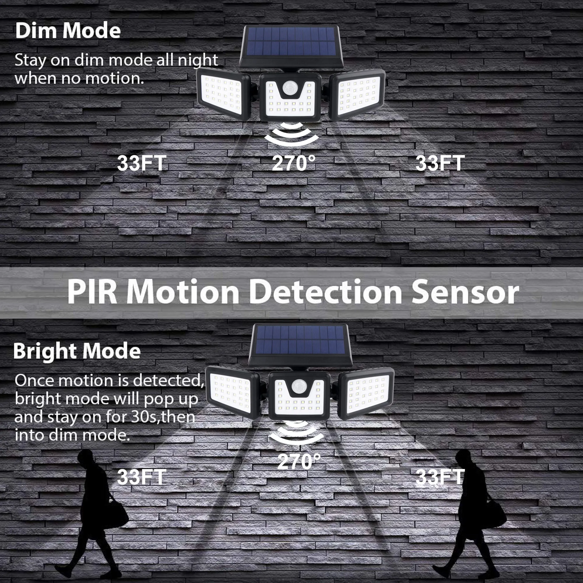 3 Heads Motion Sensor Solar Light