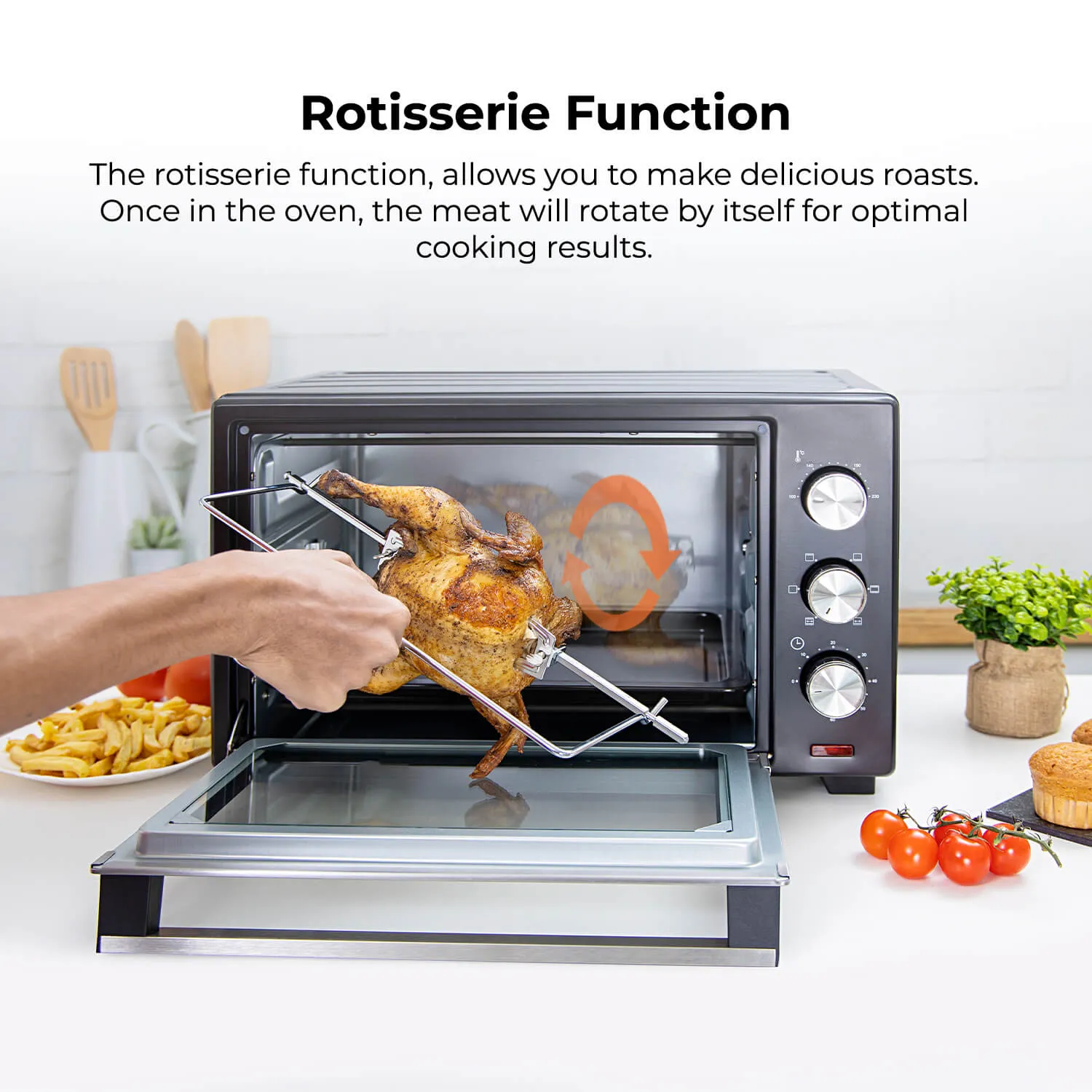 30L Electric Mini Oven and Grill Cooker With Rotisserie