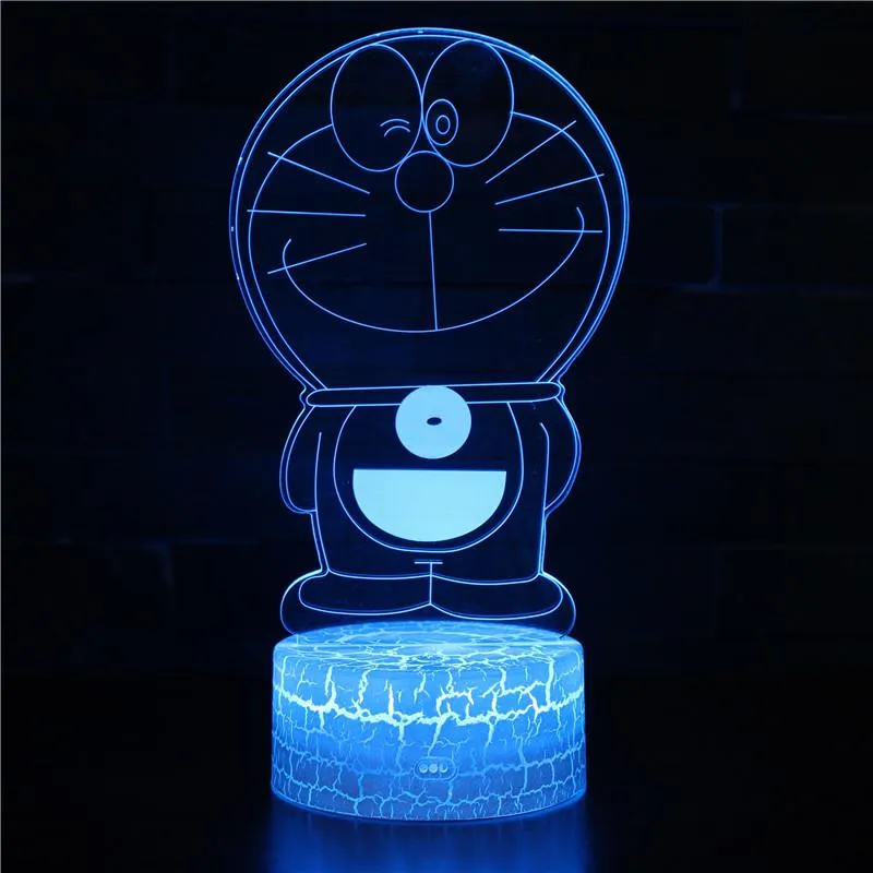 3D Led Novety Lighting Creative Gift Night Light Table Lamp Doraemon Light Led Home Corridor Hotel Party Atmosphere Lights