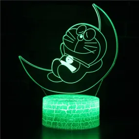 3D Led Novety Lighting Creative Gift Night Light Table Lamp Doraemon Light Led Home Corridor Hotel Party Atmosphere Lights