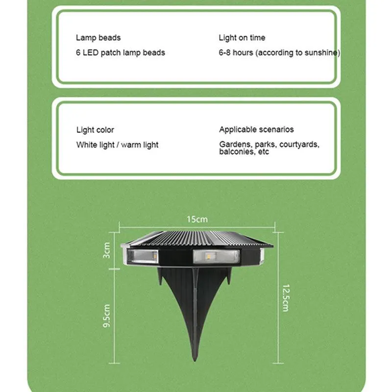 6-Led Solar Lawn Yard Lamp Pi-181