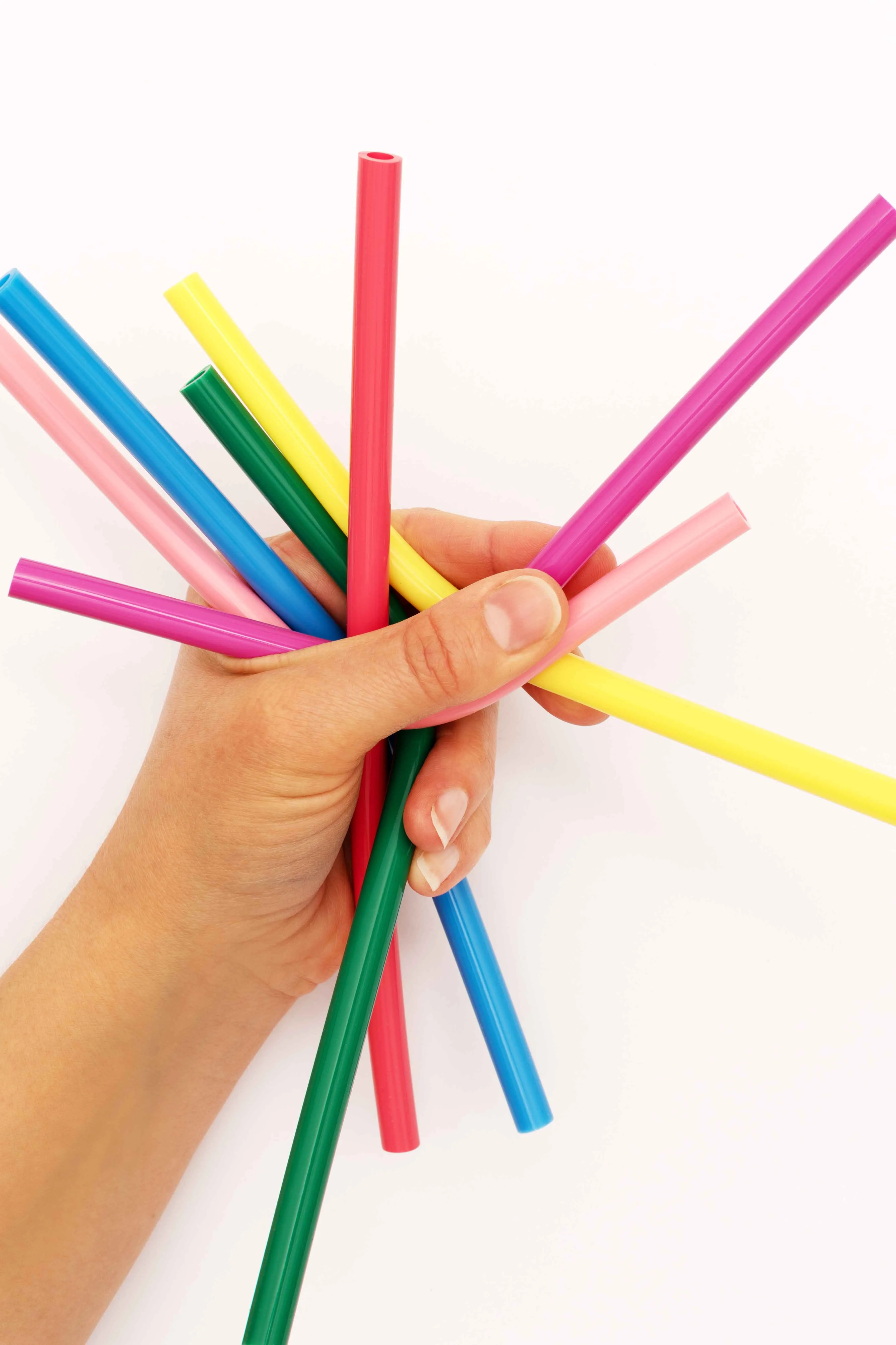 8 colourful silicone straws and cleaning brush