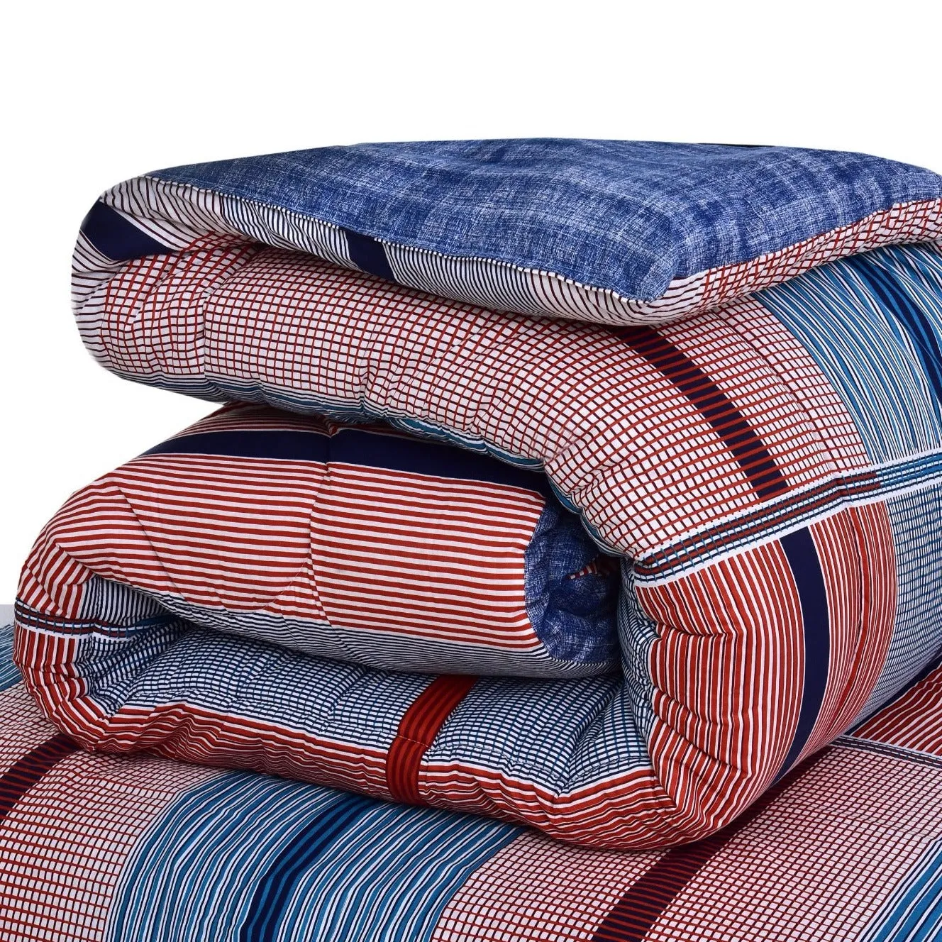 8 PCs Winter Comforter Set-Multi Lines