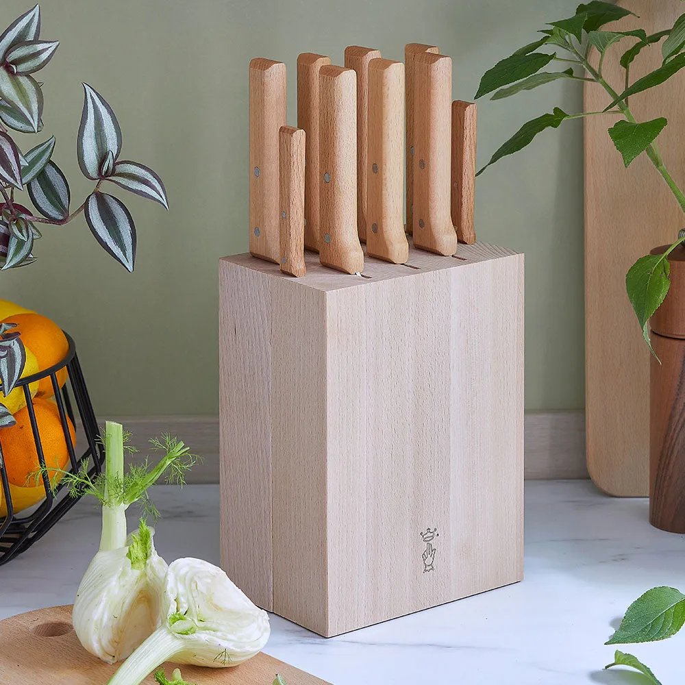 9-Slot Beech Wood Knife Block