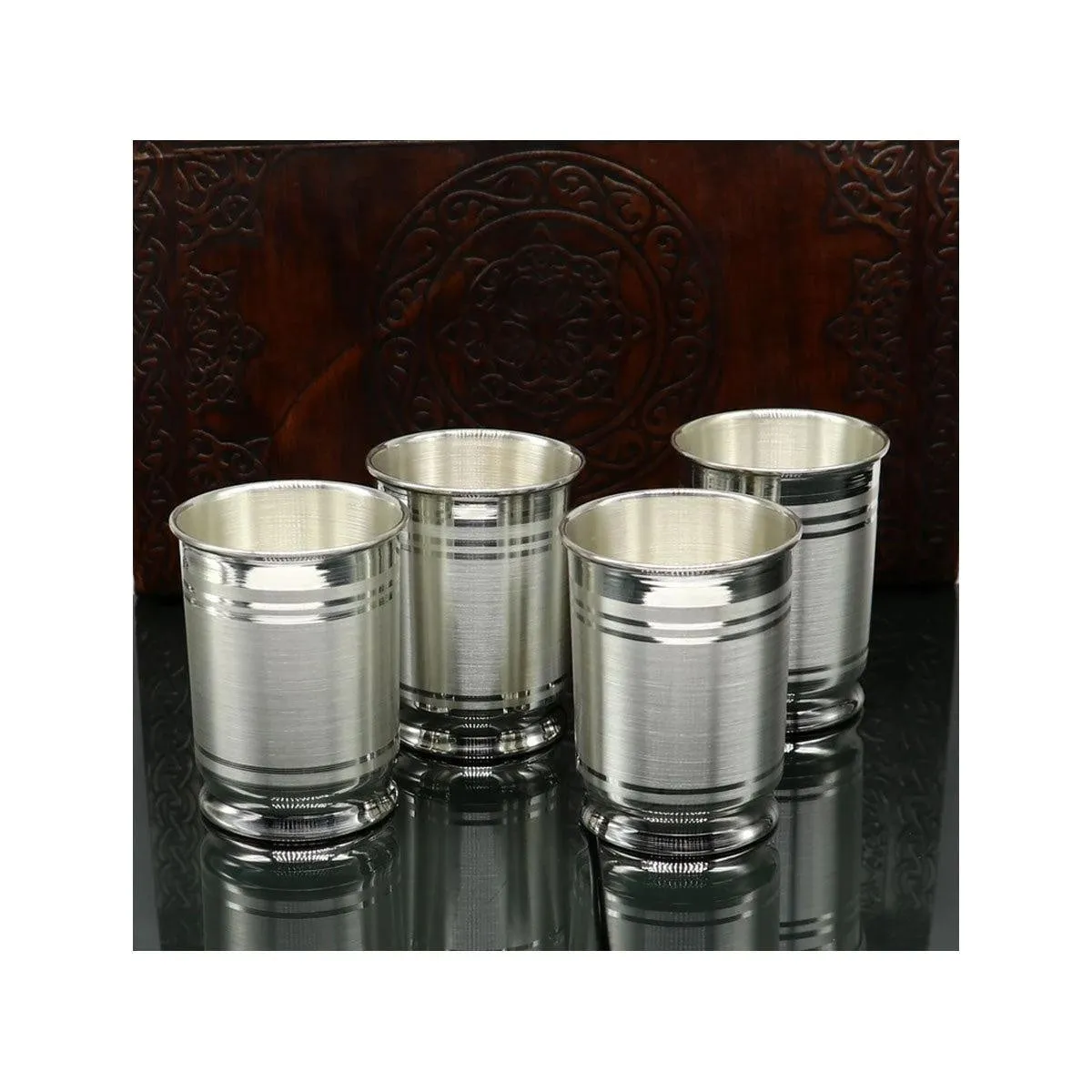 999 Fine Silver Water Glass Tumbler Silver Vessel Set, silver baby utensils, silver puja article, gifting utensils