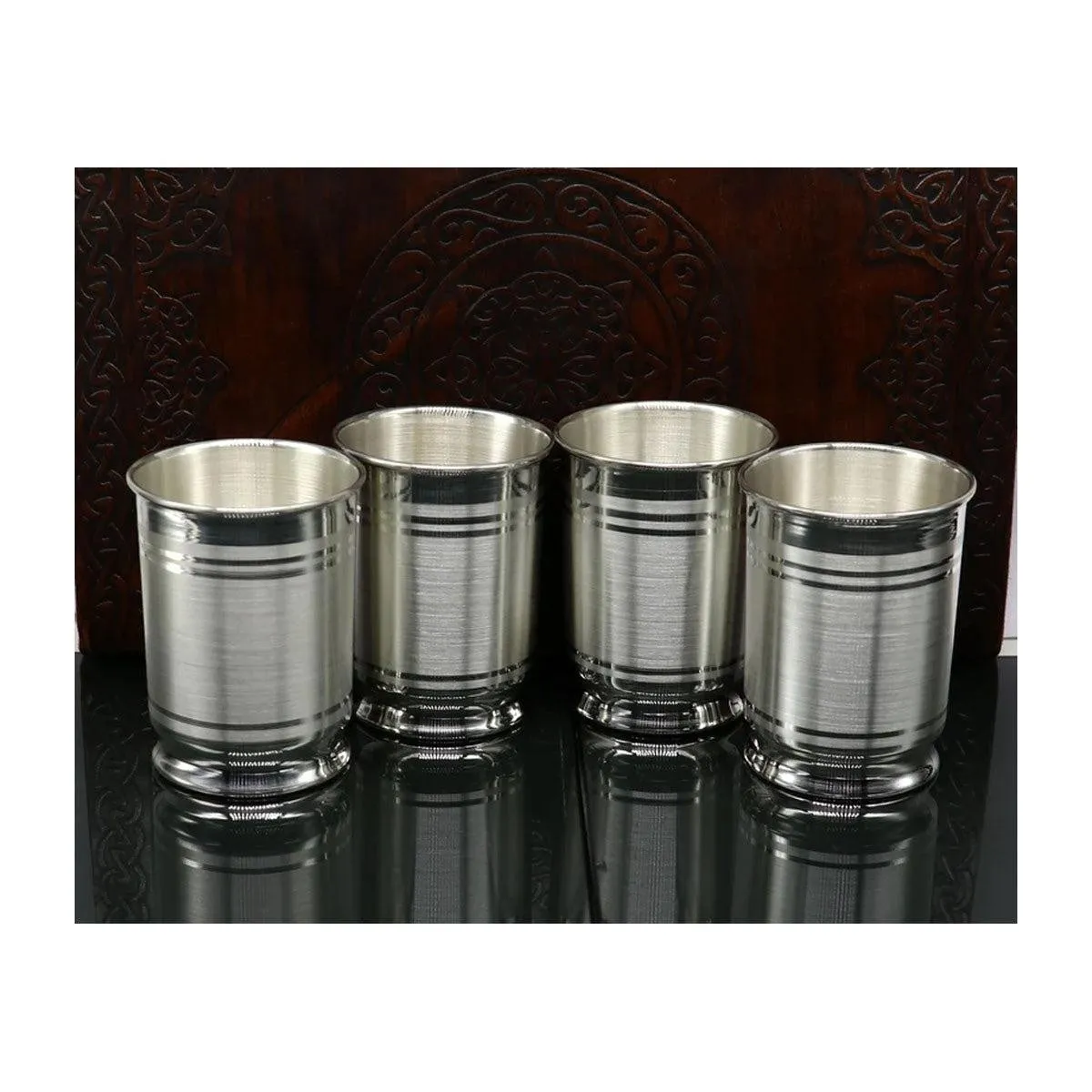 999 Fine Silver Water Glass Tumbler Silver Vessel Set, silver baby utensils, silver puja article, gifting utensils