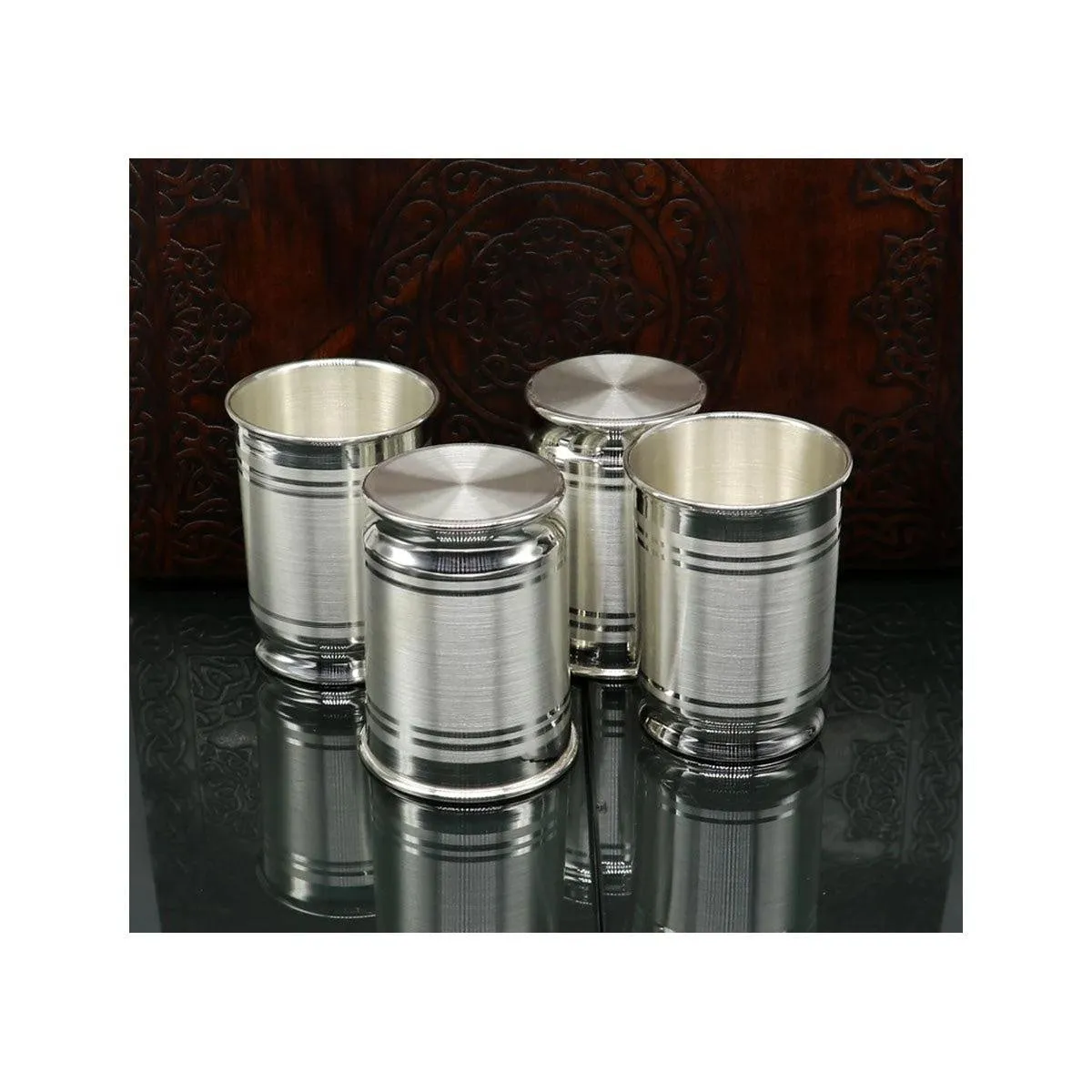 999 Fine Silver Water Glass Tumbler Silver Vessel Set, silver baby utensils, silver puja article, gifting utensils