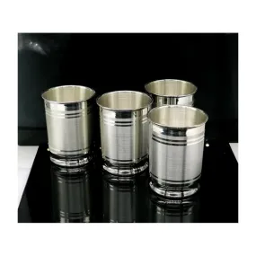 999 Fine Silver Water Glass Tumbler Silver Vessel Set, silver baby utensils, silver puja article, gifting utensils