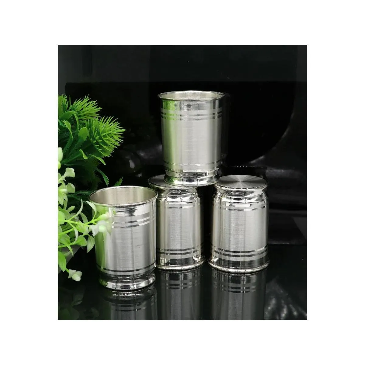 999 Fine Silver Water Glass Tumbler Silver Vessel Set, silver baby utensils, silver puja article, gifting utensils