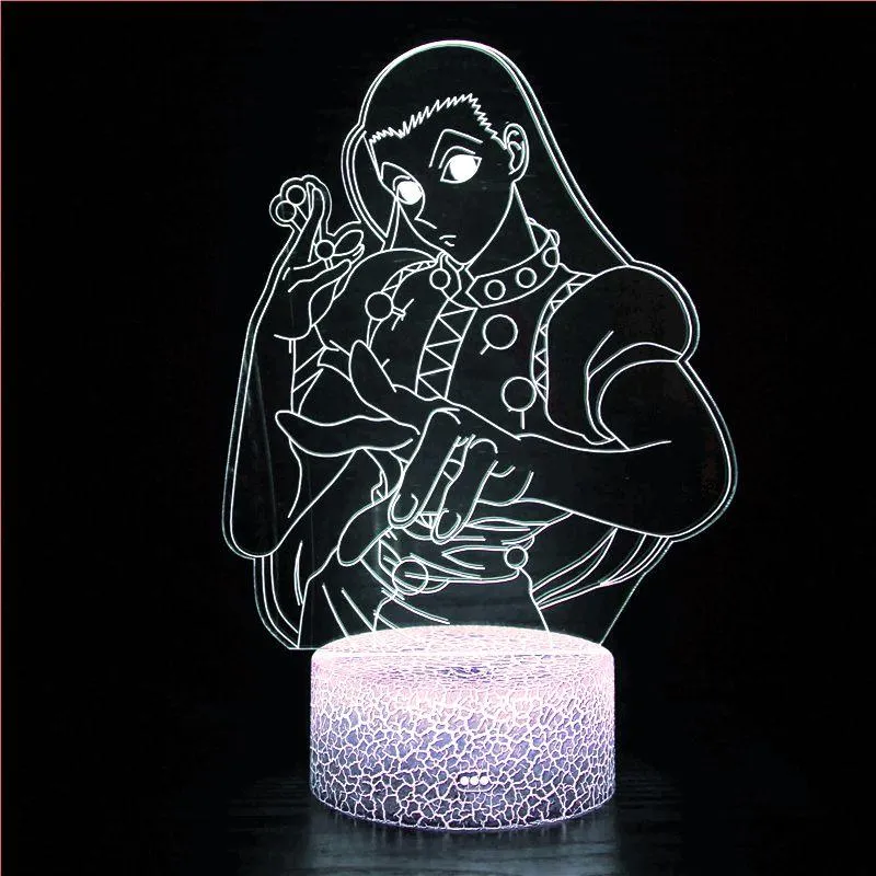 Acrylic LED Night Light Anime Hunter X Hunter Bedroom Decoration Lights Children 3D Lights