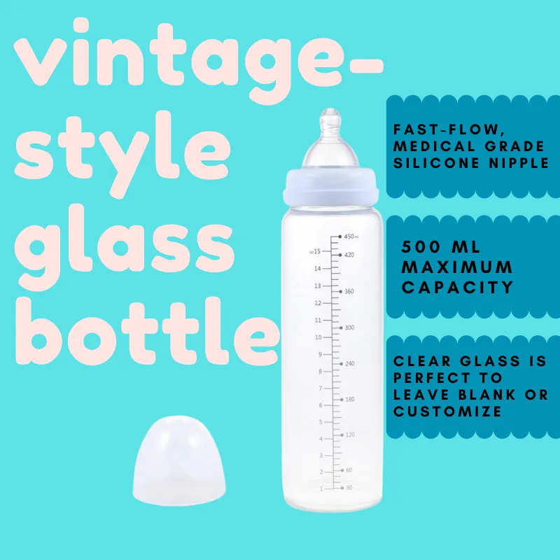 Adult Baby Bottle: Vintage-Style Glass