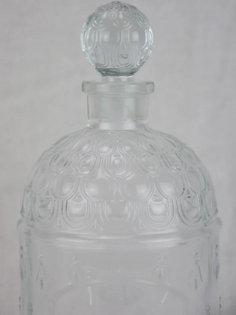 Antique Guerlain perfume bottle with bees and stopper 9"