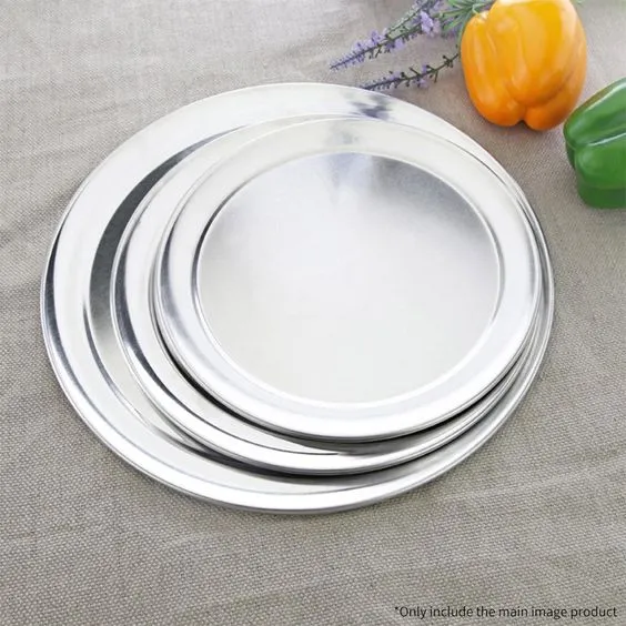 Anygleam 9 Inches Pizza Tray Aluminum Round Rimmed Non stick Metallic Dish Cake Baking Pan for Kitchen