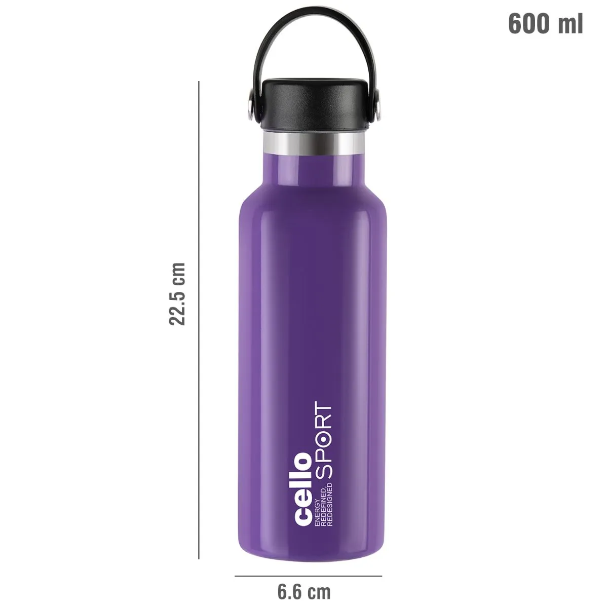 Aqua Bliss Flask, Vacusteel Water Bottle, 600ml