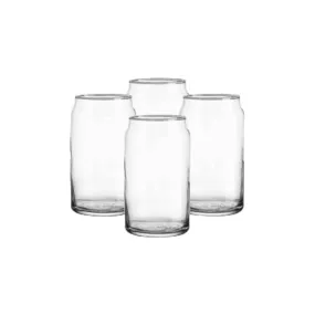 Aqua Glass Drinking Can Tumbler 490ml in Gift Box Set 4pack