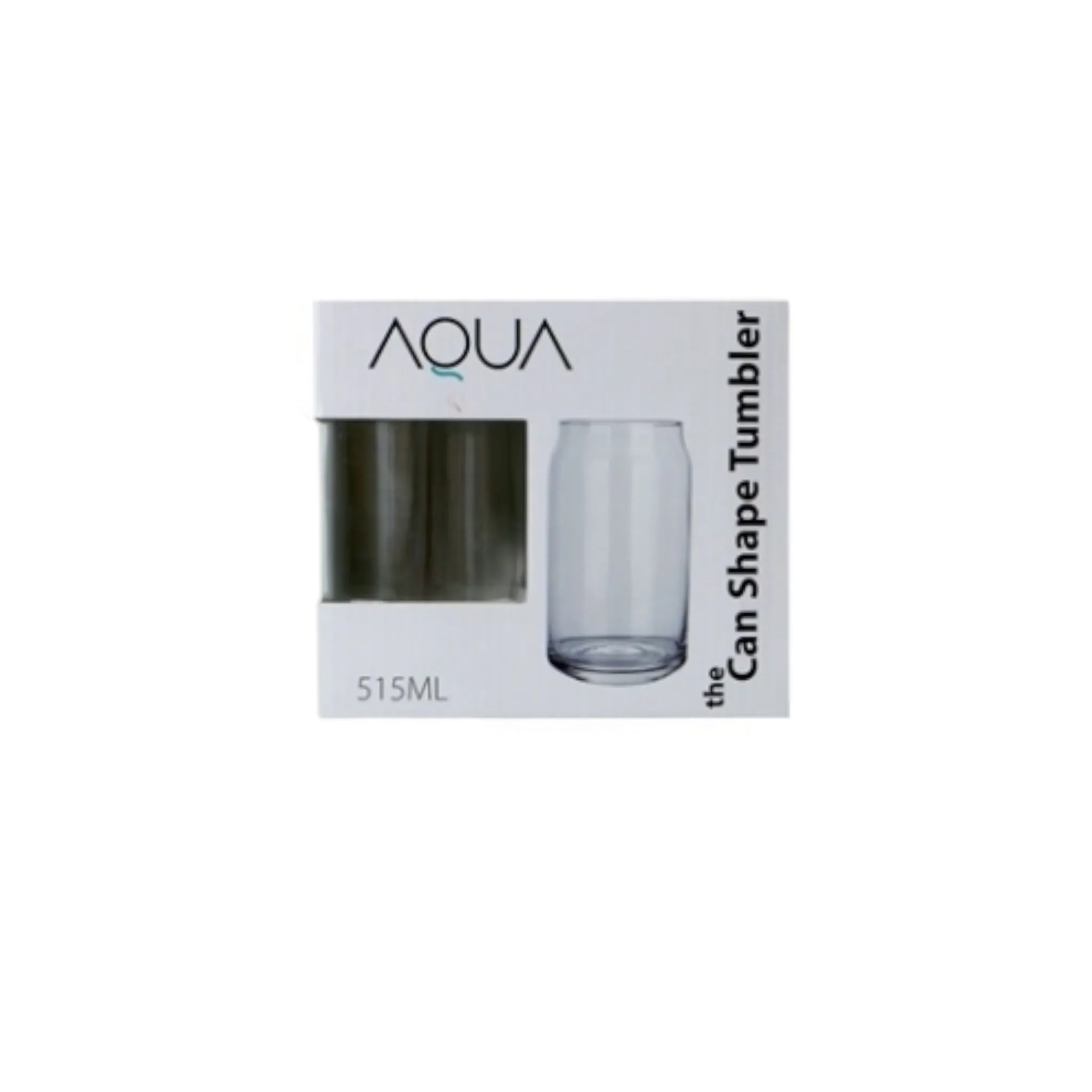 Aqua Glass Drinking Can Tumbler 490ml in Gift Box Set 4pack