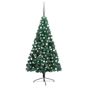 Artificial Half Pre-lit Christmas Tree with Ball Set Green 150 cm