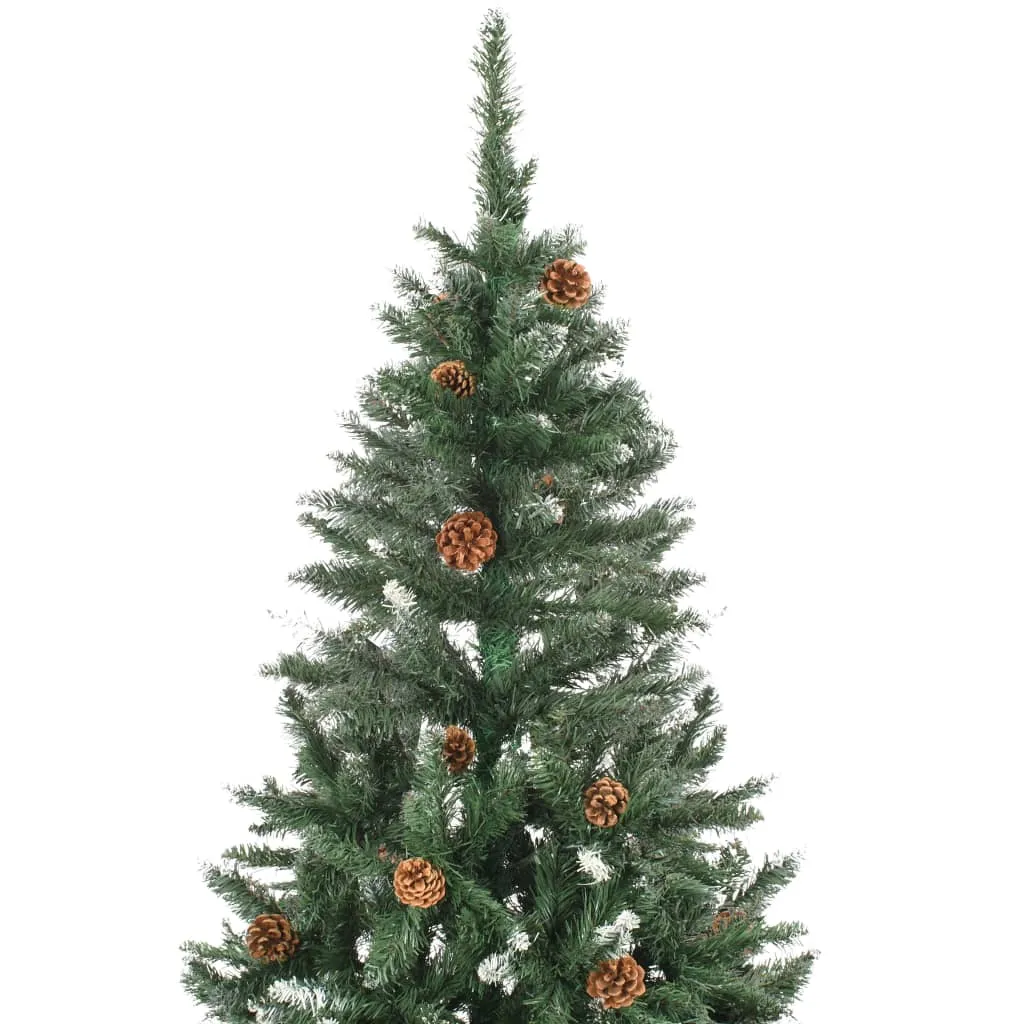 Artificial Pre-lit Christmas Tree with Pine Cones 210 cm