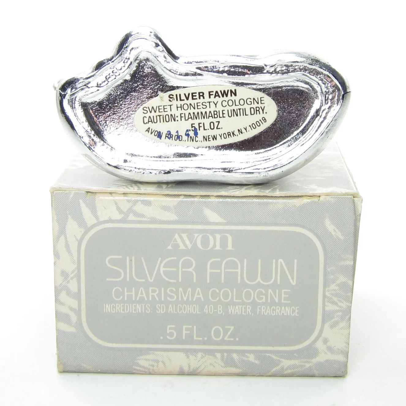 Avon Silver Fawn Sweet Honesty Cologne Bottle with Box