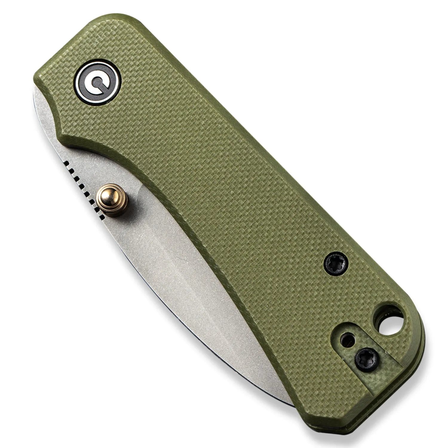 Baby Banter Pocket Knife - OD Green G10 - Gray Stonewash Nitro V