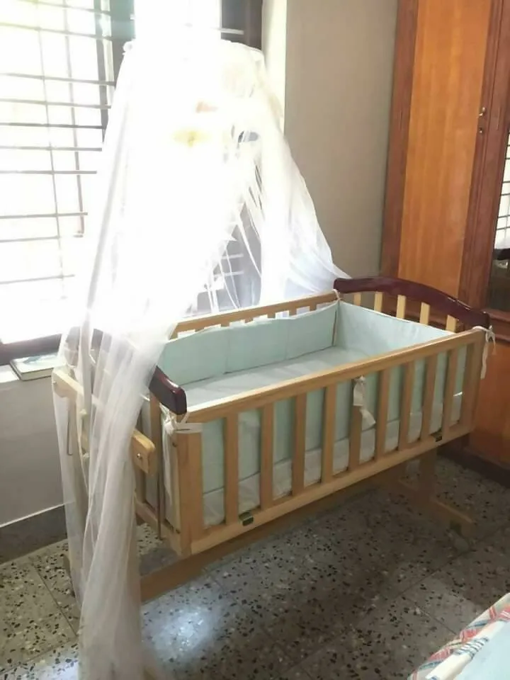 BABY CARE Crib/cradle Without Matress With Mosquito Net, Dimensions: 101×12×61.5 cm