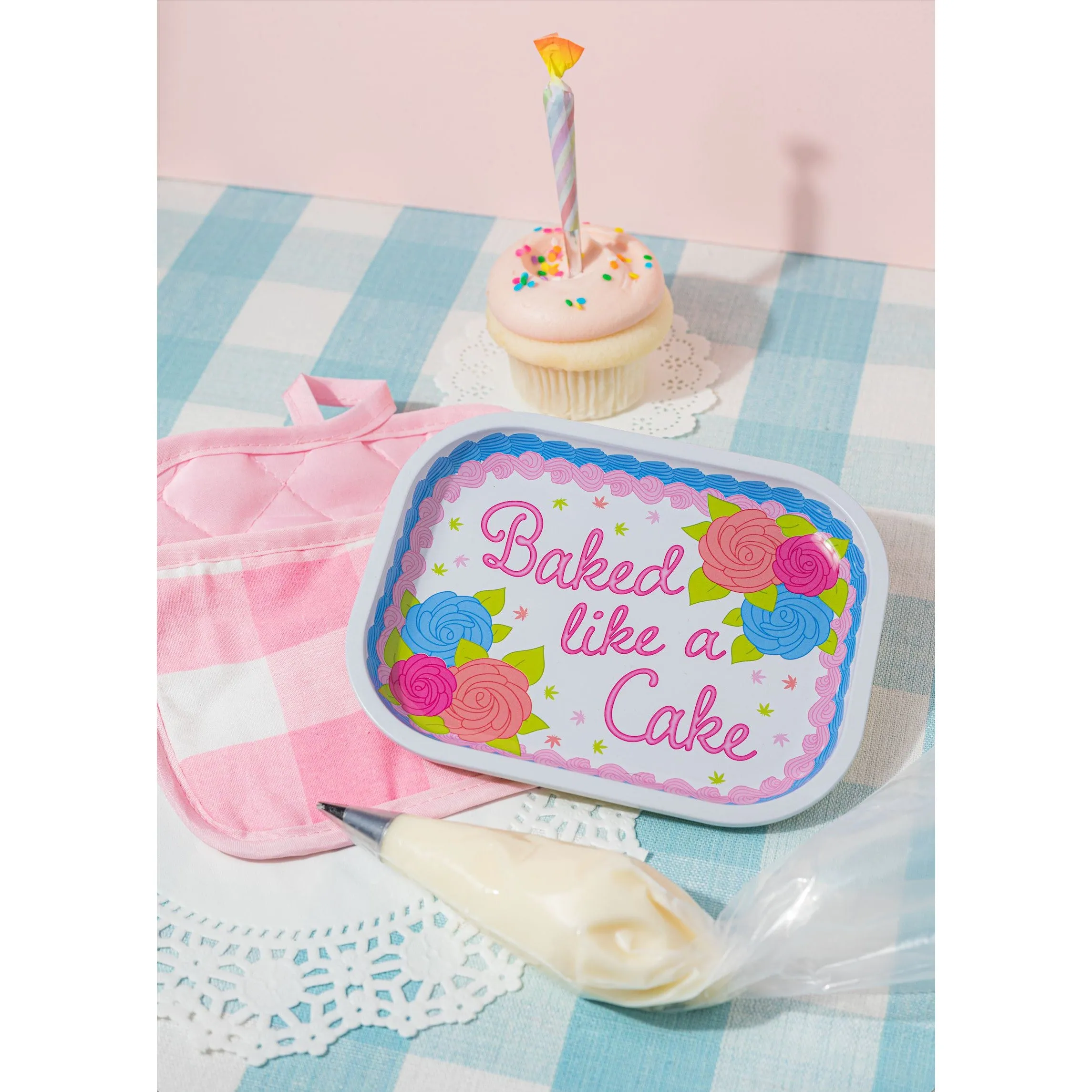 Baked Like A Cake Mini Rolling Tray | Catchall Trinket Server Tray | 7" x 5.5"