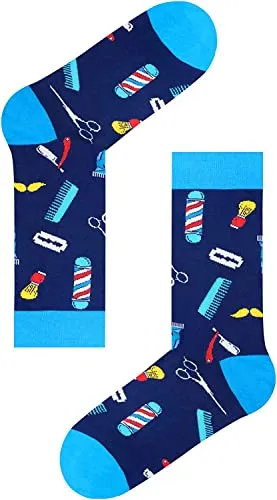 Barber Gifts for him, Hair Stylist Thank You Gift, Hairdresser Appreciation, Barber Shop Socks, Graduation, Birthday, Novelty Barber Socks For Men