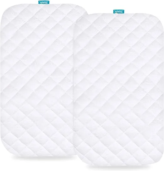 Bassinet Mattress Pad Cover - Fits Ingenuity Dream & Grow Bedside Baby Bassinet, 2 Pack, Bamboo, Waterproof