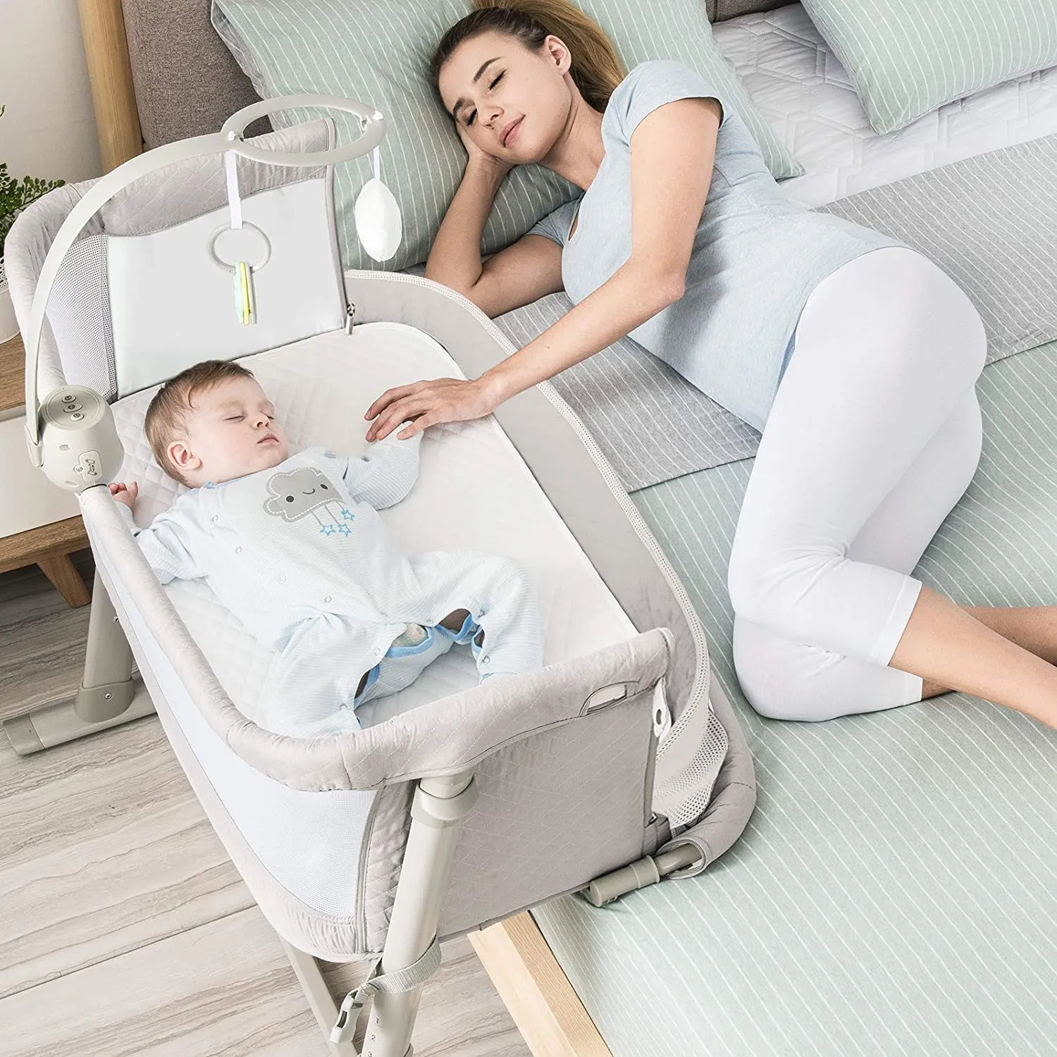 BAYBEE Cradella Cradle for Baby Cot with Adjustable Height, Portable & Mosquito Net