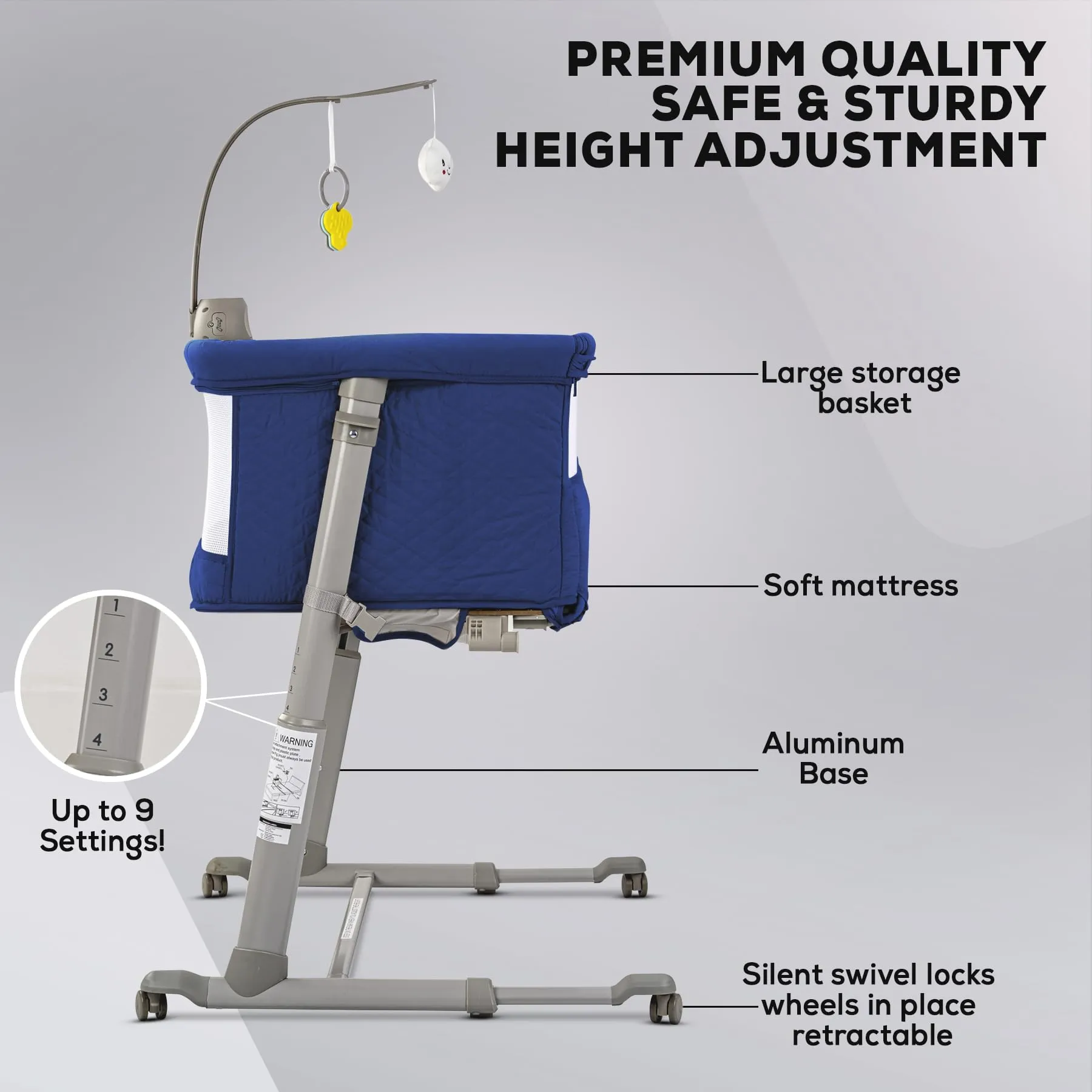 BAYBEE Cradella Cradle for Baby Cot with Adjustable Height, Portable & Mosquito Net