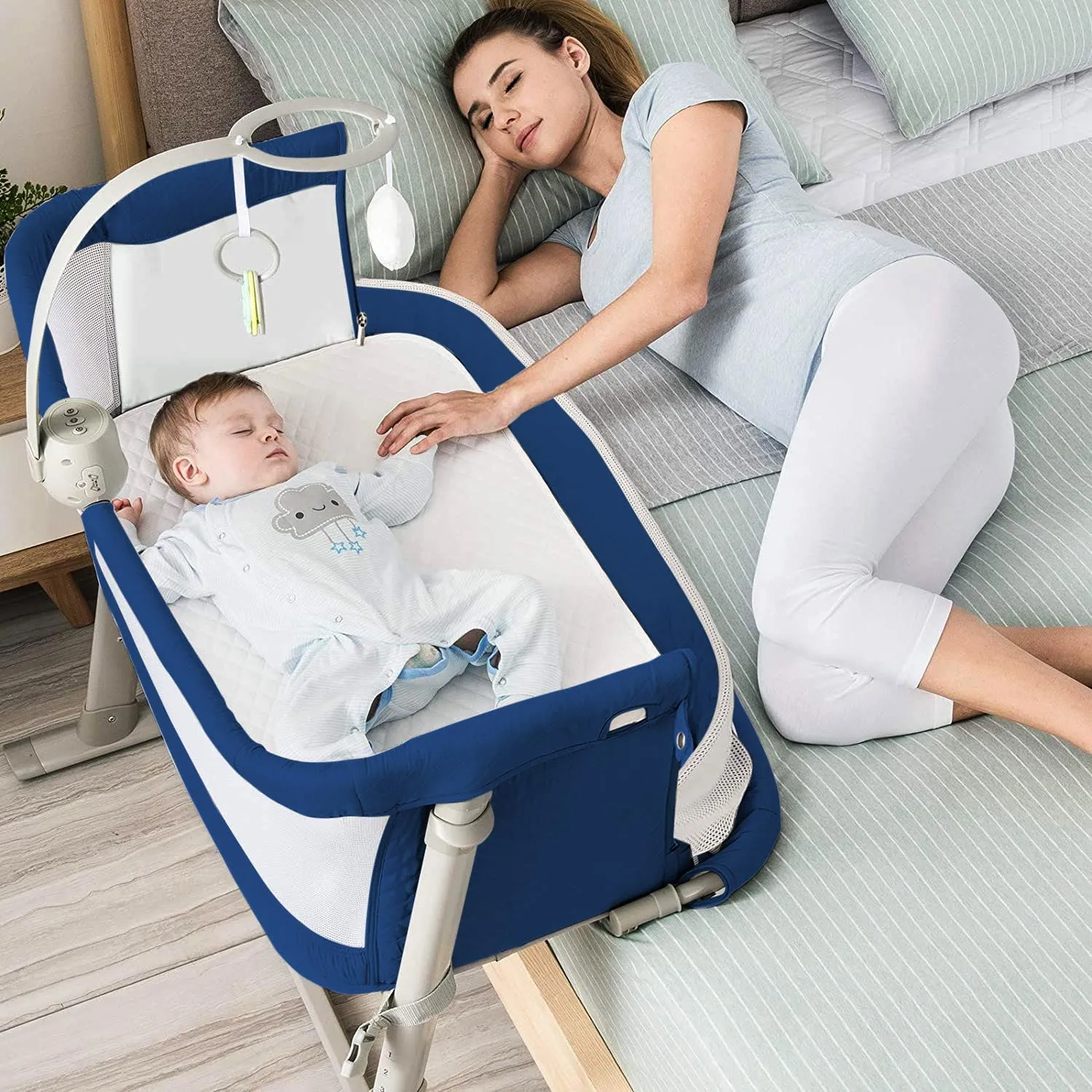 BAYBEE Cradella Cradle for Baby Cot with Adjustable Height, Portable & Mosquito Net