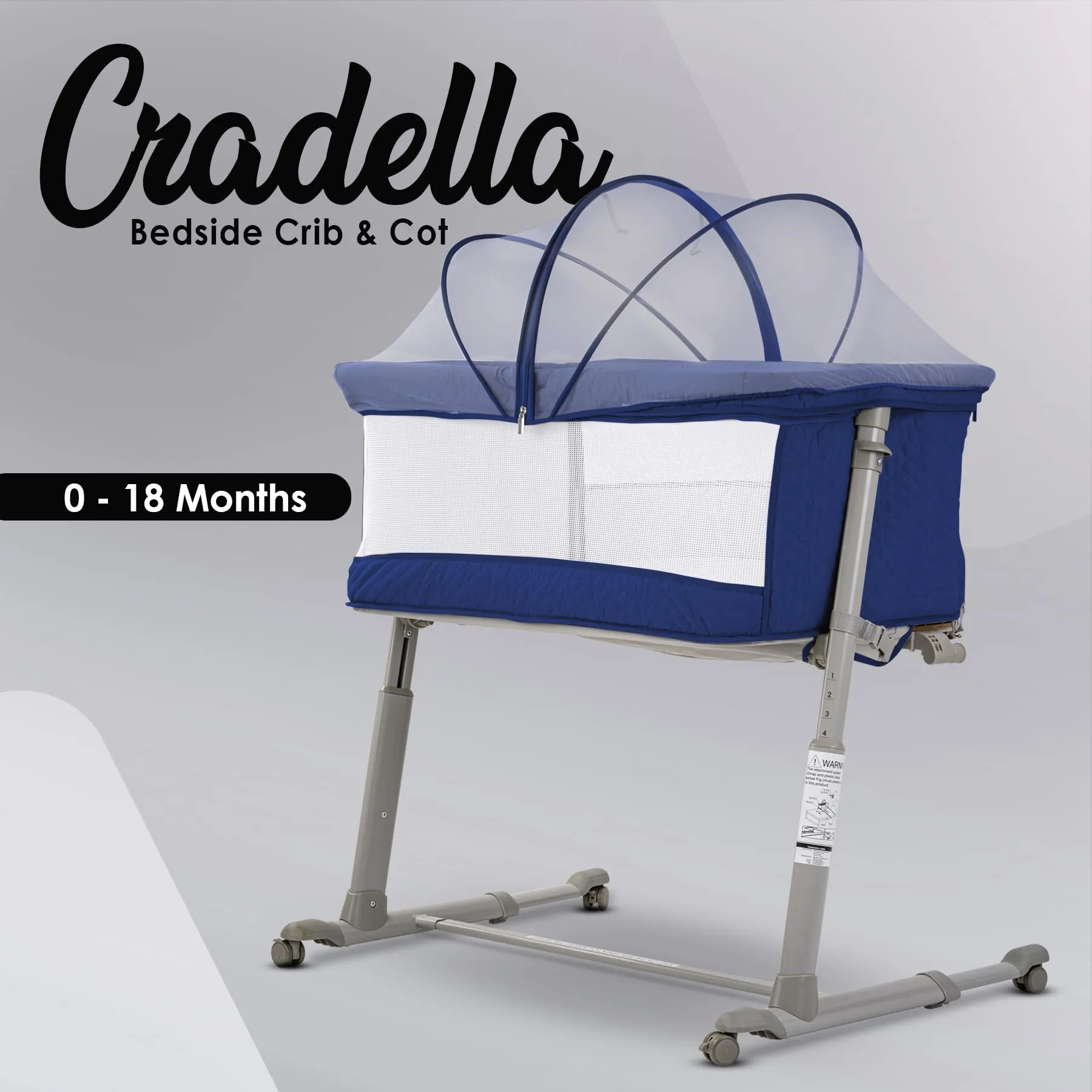 BAYBEE Cradella Cradle for Baby Cot with Adjustable Height, Portable & Mosquito Net