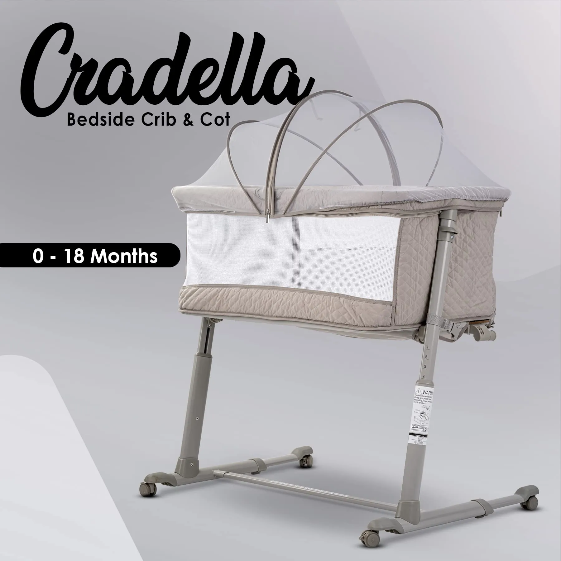 BAYBEE Cradella Cradle for Baby Cot with Adjustable Height, Portable & Mosquito Net