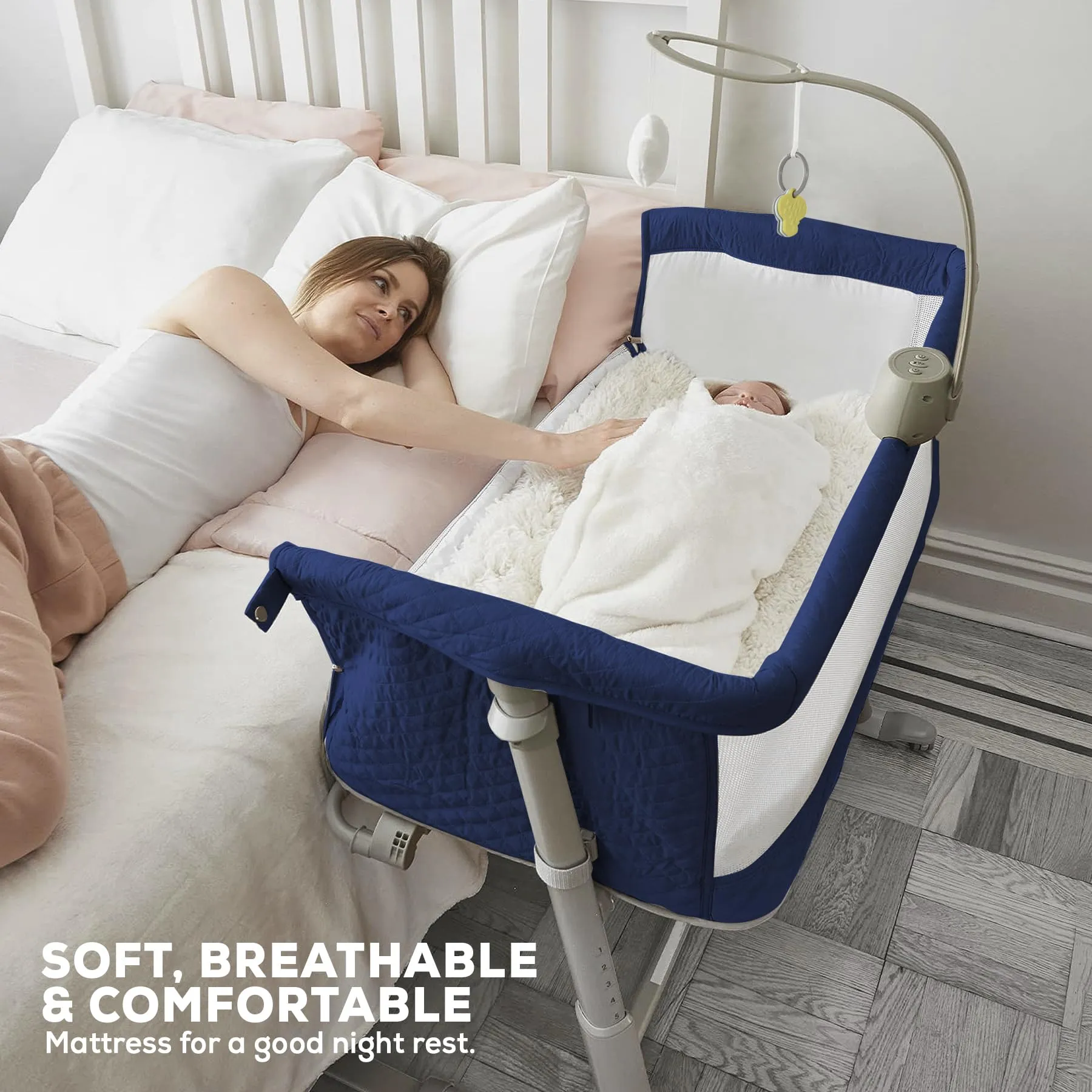 BAYBEE Cradella Cradle for Baby Cot with Adjustable Height, Portable & Mosquito Net