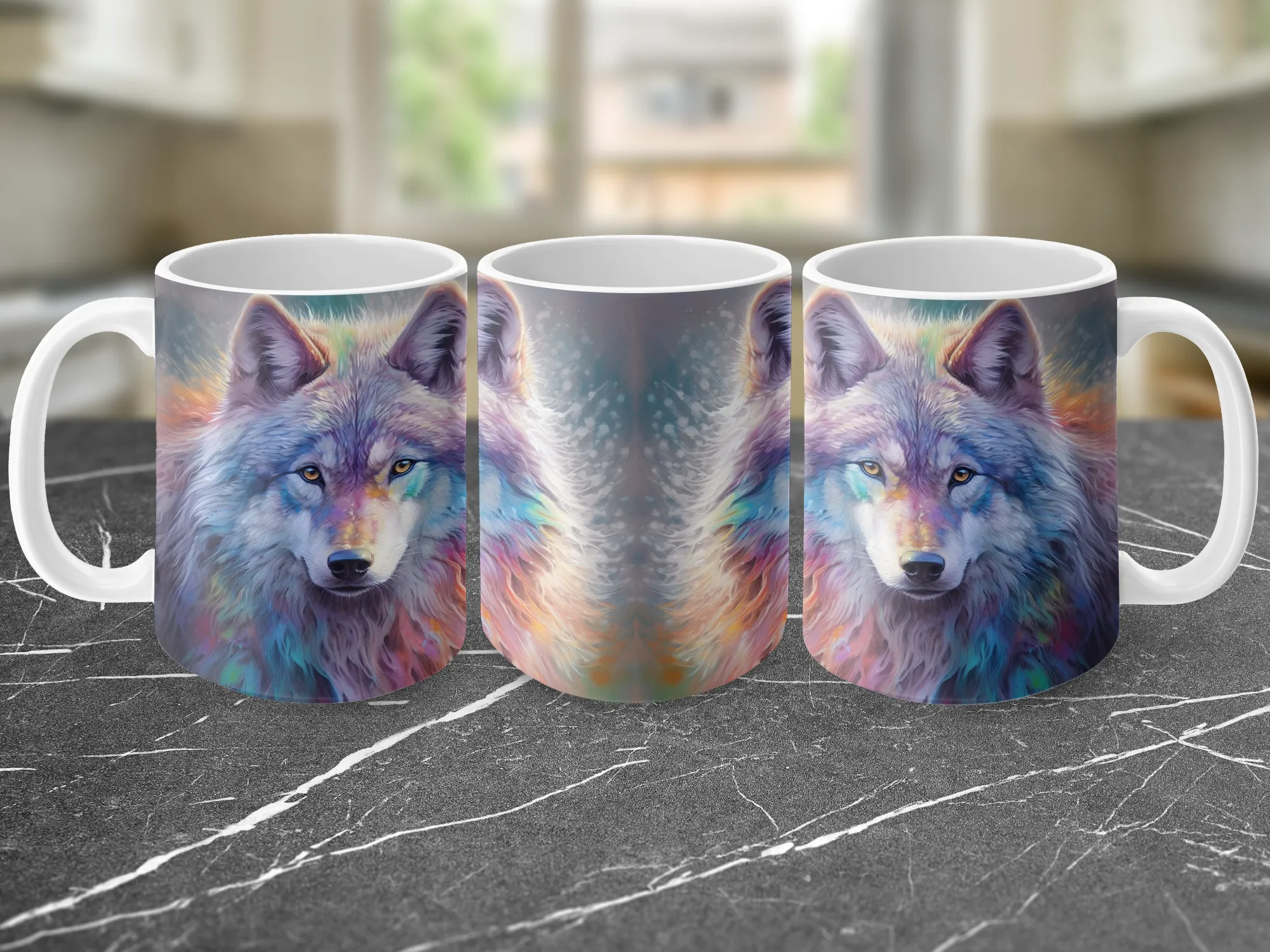 Beautiful Watercolor Wolf Coffee Mug, Wolf Gifts, Wolf Mug, Wolf Lover Gift, Wolf Coffee Cup