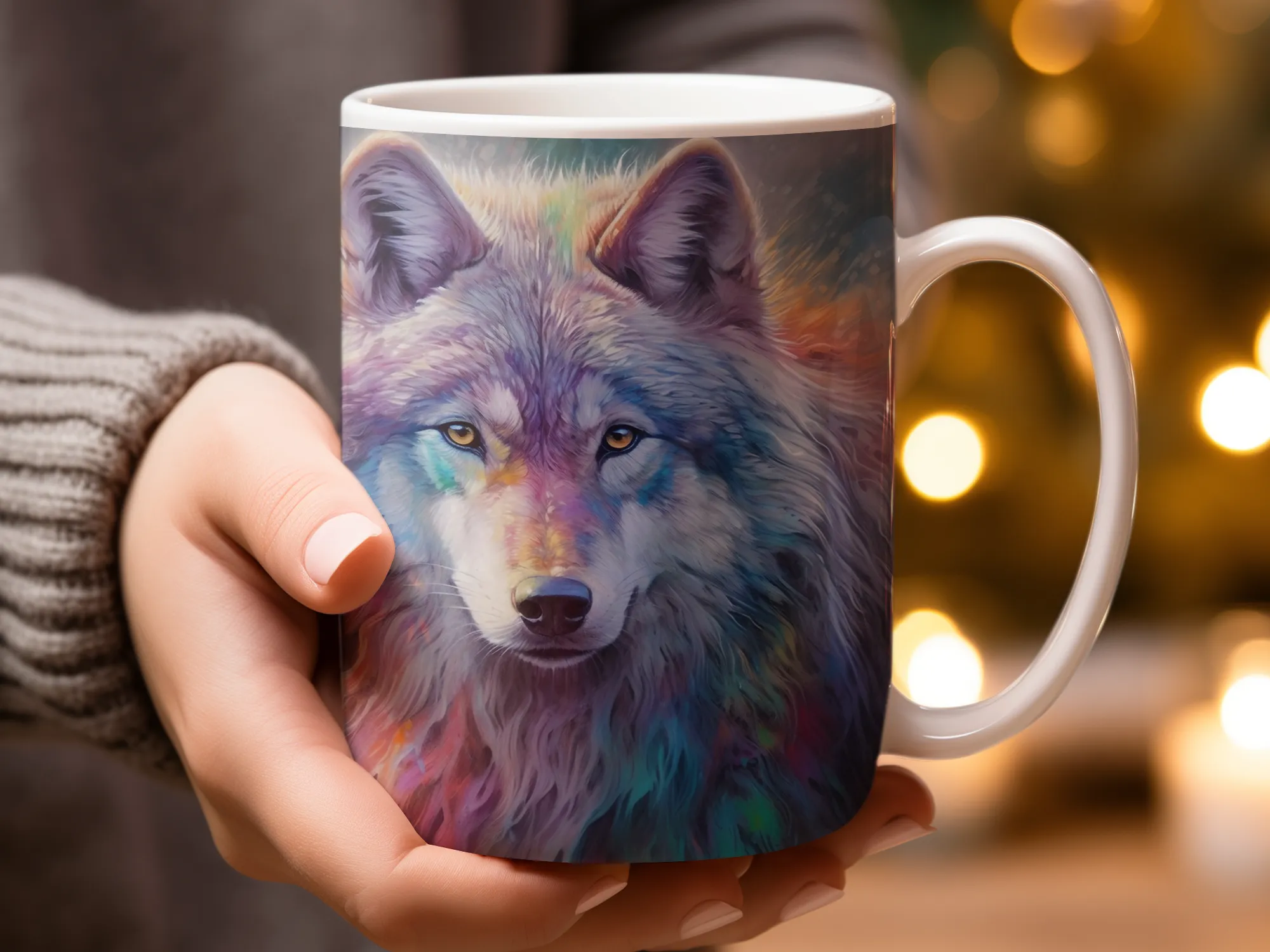 Beautiful Watercolor Wolf Coffee Mug, Wolf Gifts, Wolf Mug, Wolf Lover Gift, Wolf Coffee Cup