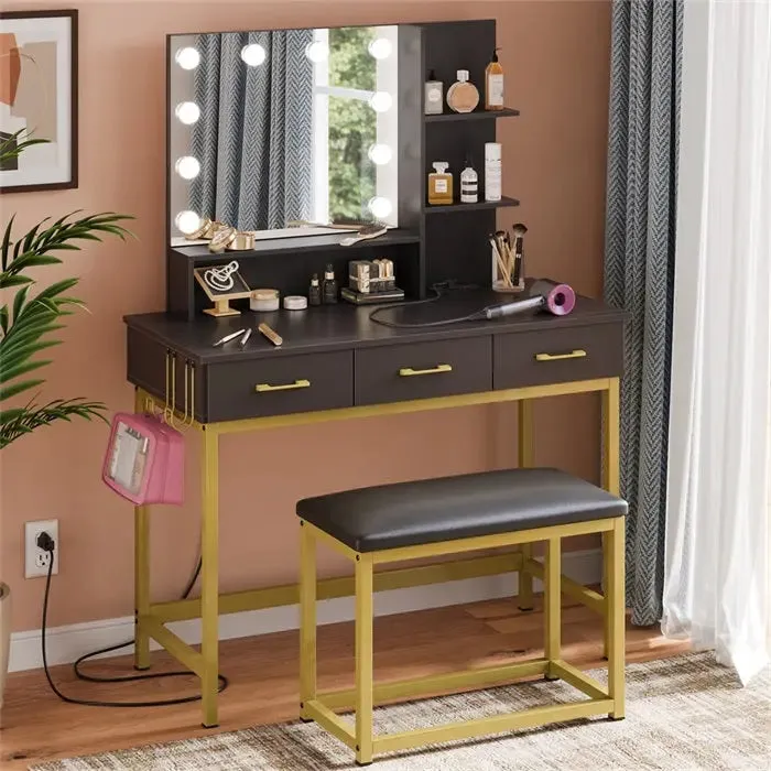 Bestier Makeup Vanity Desk Set with Mirror and Lights