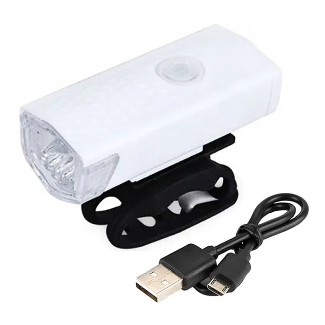 Bike Light USB LED Rechargeable Set Mountain Cycle Front Back Headlight