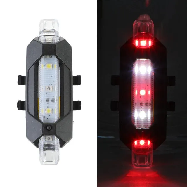 Bike Light USB LED Rechargeable Set Mountain Cycle Front Back Headlight