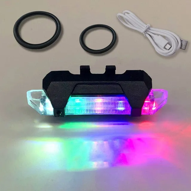 Bike Light USB LED Rechargeable Set Mountain Cycle Front Back Headlight