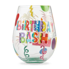 Birthday Bash Hand-Painted Stemless Wine Glass, 20 oz.