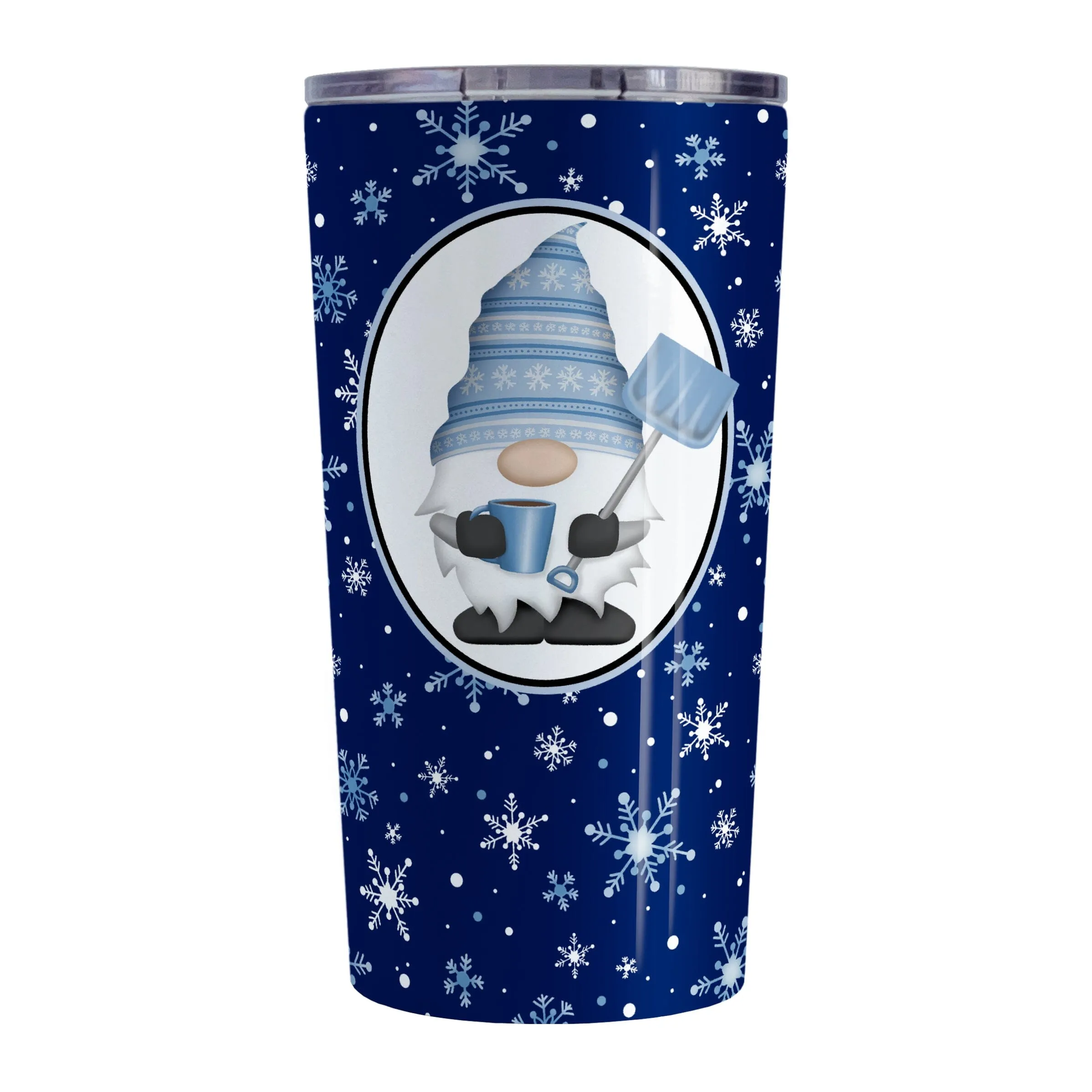 Blue Gnome Snowflakes Tumbler Cup