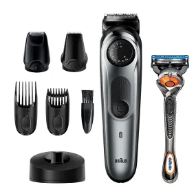 Braun Beard Detail Trimmer & Mini Foil Shaver Cordless Rechargeable 10 Piece Set